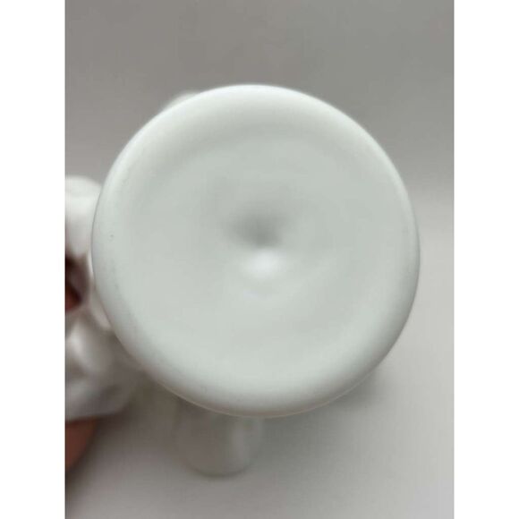 Fenton Olde Virginia Milk Glass Thumbprint Ruffled Compote - Picture 7 of 8